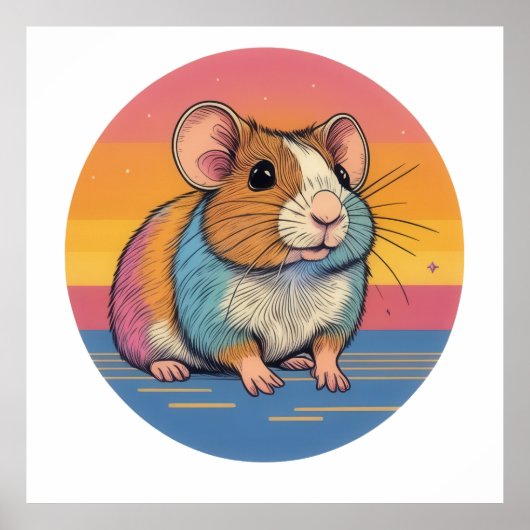 Lebhaftes Hamster-Portrait Poster (Vorne)
