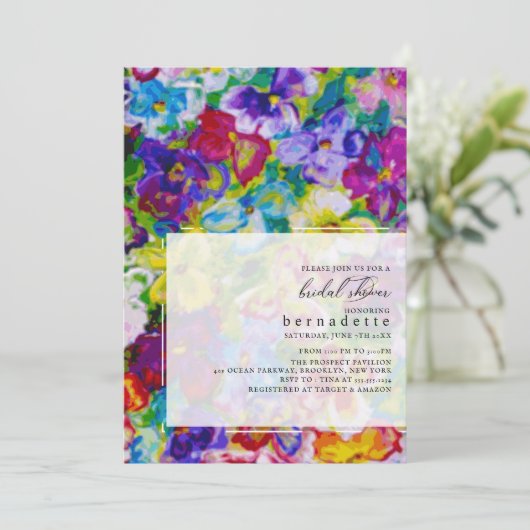 Lebhaftes, handbemaltes Brautparty Einladung (Stehend Vorderseite)