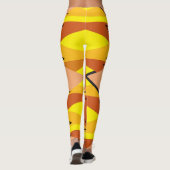 Lebhaftes, hellgelbes Mosaikmuster Leggings (Rückseite)
