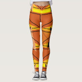 Lebhaftes, hellgelbes Mosaikmuster Leggings (Vorderseite)