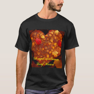 Lebhaftes Herbstblatt Herz T-Shirt
