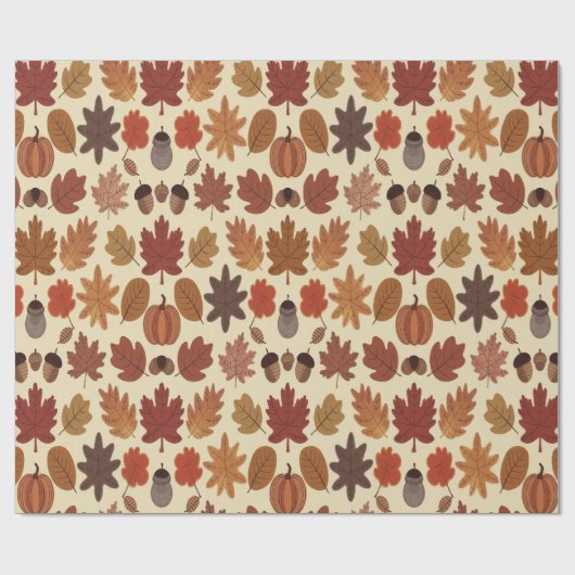 Lebhaftes Herbstleaves Muster mit Herbstfarben Geschenkpapier (Flach)
