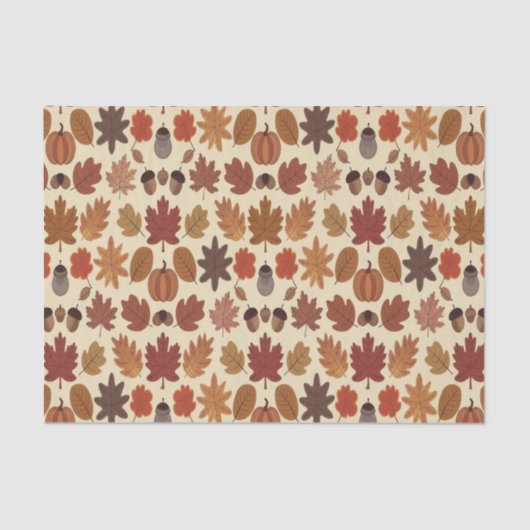 Lebhaftes Herbstleaves Muster mit Herbstfarben Seidenpapier (Vorderseite)