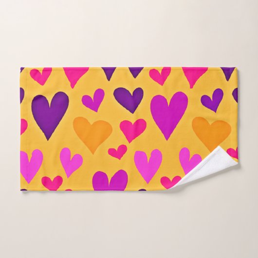 Lebhaftes Herz Bliss: Liebe Muster Badhandtuch Set (Handtuch)