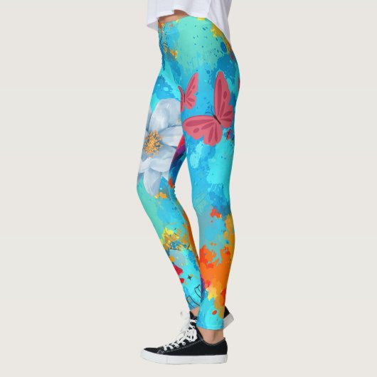 Lebhaftes Herz der Natur Leggings (Links)