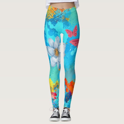 Lebhaftes Herz der Natur Leggings (Vorderseite)