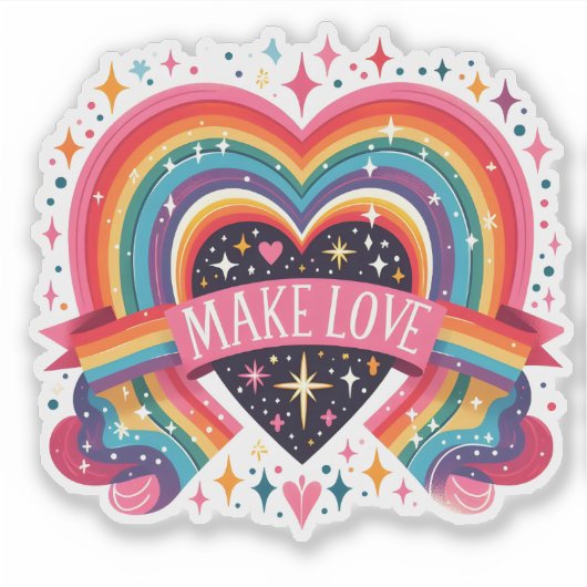 Lebhaftes Herzdesign mit Motivierend Botschaft Aufkleber (Vorderseite)