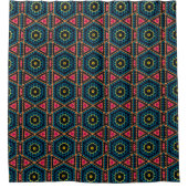 Lebhaftes hexagonales geometrisches Muster Duschvorhang (Vorderseite)