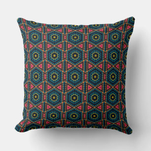 Lebhaftes hexagonales geometrisches Muster Kissen