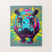 Lebhaftes Hippo-Tier Puzzle (Vertikal)