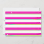 Lebhaftes, horizontal rosafarbenes Party Einladung (Rückseite)