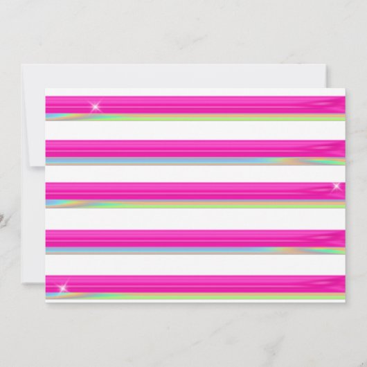 Lebhaftes, horizontal rosafarbenes Party Einladung (Rückseite)