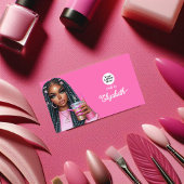 Lebhaftes Hot-Pink American Salon Branding Visitenkarte