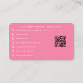 Lebhaftes Hot-Pink-Chic-Friseur Branding Visitenkarte (Rückseite)