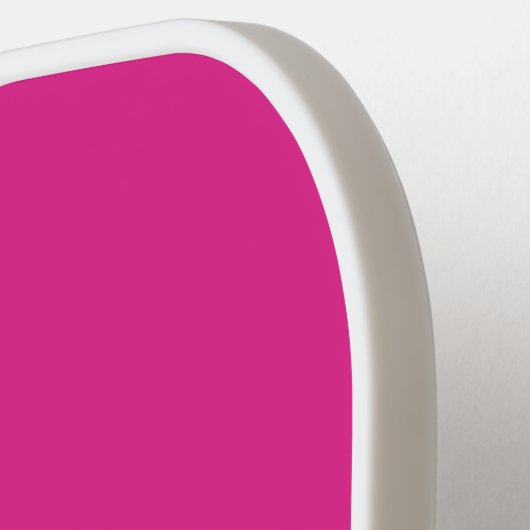 Lebhaftes Hot Pink | Ihr Name in Script mit Herz Pickleball Schläger (Linke Seite)