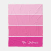 Lebhaftes Hot Pink | Ombre Stripes with Script Fleecedecke (Vorderseite)