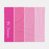 Lebhaftes Hot Pink | Ombre Stripes with Script Fleecedecke (Vorderseite (Horizontal))