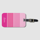 Lebhaftes Hot Pink | Ombre Stripes with Script Gepäckanhänger (Vorderseite (Horizontal))