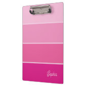 Lebhaftes Hot Pink | Ombre Stripes with Script Klemmbrett (Links)