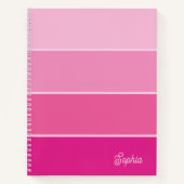 Lebhaftes Hot Pink | Ombre Stripes with Script Notizblock (Vorderseite)