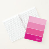 Lebhaftes Hot Pink | Ombre Stripes with Script Notizblock (Innenseite)