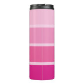 Lebhaftes Hot Pink | Ombre Stripes with Script Thermosbecher (Rückseite)