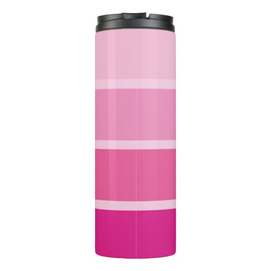 Lebhaftes Hot Pink | Ombre Stripes with Script Thermosbecher (Rückseite)