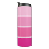 Lebhaftes Hot Pink | Ombre Stripes with Script Thermosbecher (Nach rechts gedreht)