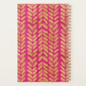 Lebhaftes Hot Pink- und Gold-Muster Planer (Rückseite)