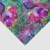 Lebhaftes Illustriertes Pfauenmuster Seidenpapier (Detail)