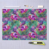 Lebhaftes Illustriertes Pfauenmuster Seidenpapier (Handwerk)