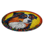 Lebhaftes Illustriertes Portrait eines Hundes Schneidebrett (Ecke)