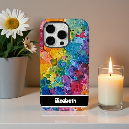 Lebhaftes Impasto Abstrakt Geometric Smartphone Case-Mate iPhone Hülle