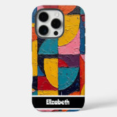Lebhaftes Impasto Abstrakt Geometric Smartphone Case-Mate iPhone Hülle (Rückseite)