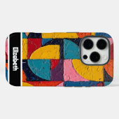 Lebhaftes Impasto Abstrakt Geometric Smartphone Case-Mate iPhone Hülle (Rückseite (Horizontal))