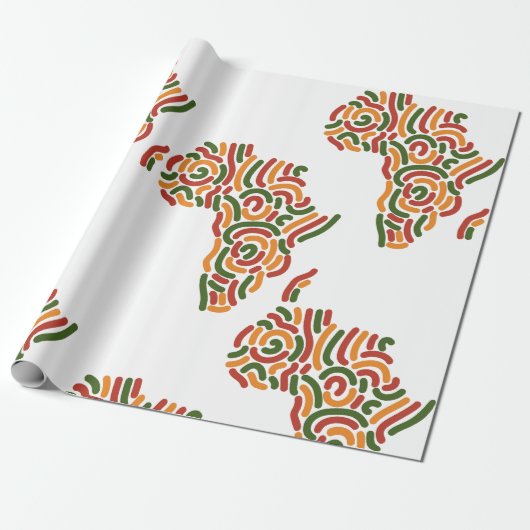 Lebhaftes, in Afrika Inspiriertes Wrapping Paper Geschenkpapier (Ungerollt)