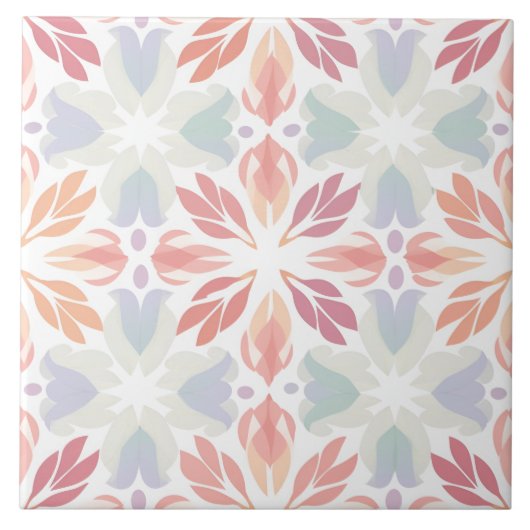 Lebhaftes indisches Art Geometric Muster Fliese (Vorderseite)