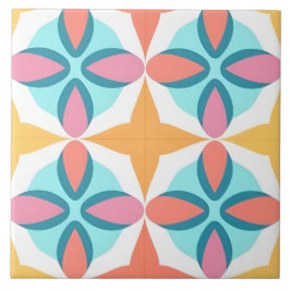 Lebhaftes indisches Art Geometric Muster Fliese