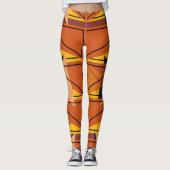 Lebhaftes indisches rotes Mosaikmuster Leggings (Vorderseite)