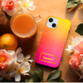 Lebhaftes, individualisierbares Ombre Rosa Gelb un iPhone 15 Hülle