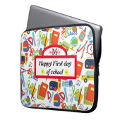 Lebhaftes, individualisierbares Zurück zu Schulfor Laptopschutzhülle (Vorderseite Links)