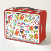 Lebhaftes, individualisierbares Zurück zu Schulfor Metall Brotdose (Vorderseite)