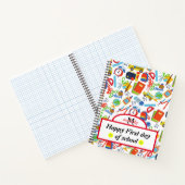 Lebhaftes, individualisierbares Zurück zu Schulfor Notizblock (Innenseite)