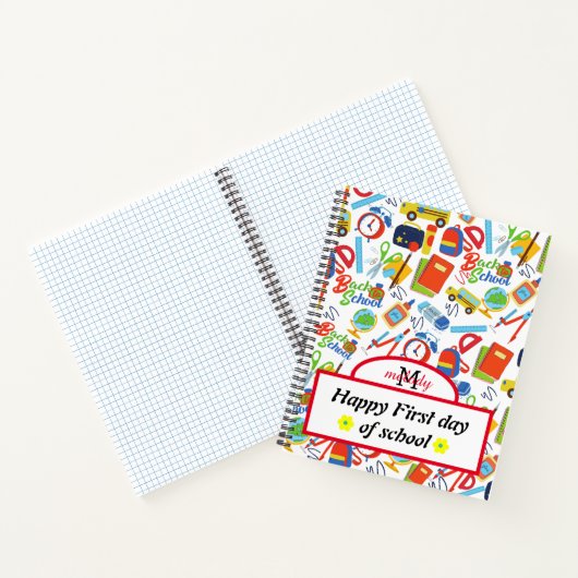 Lebhaftes, individualisierbares Zurück zu Schulfor Notizblock (Innenseite)