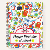 Lebhaftes, individualisierbares Zurück zu Schulfor Notizblock (Vorderseite)