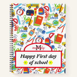 Lebhaftes, individualisierbares Zurück zu Schulfor Notizblock