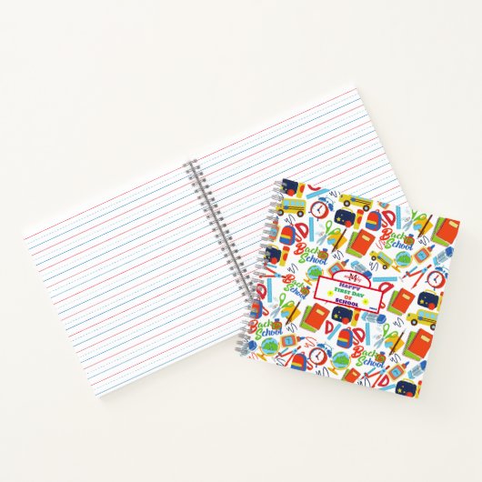 Lebhaftes, individualisierbares Zurück zu Schulfor Notizblock (Innenseite)