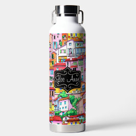 Lebhaftes italienisches Dorf Trinkflasche