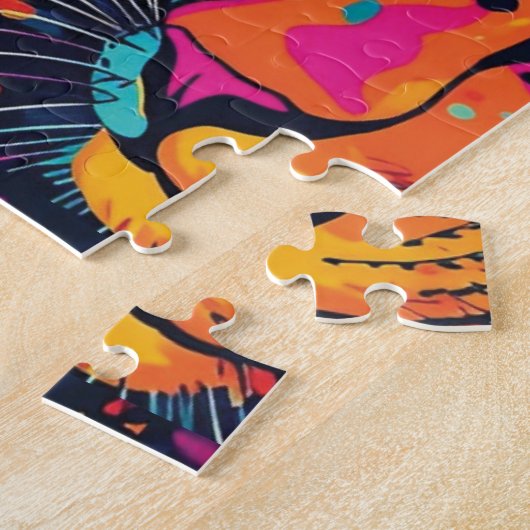 Lebhaftes Jungle Leopard Muster Puzzle (Seite)