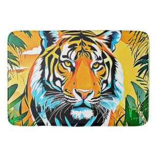 Lebhaftes Jungle Tiger Art Design Badematte